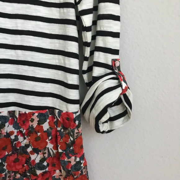 Anthro POSTMARK striped and floral print popover - Picture 6 of 8